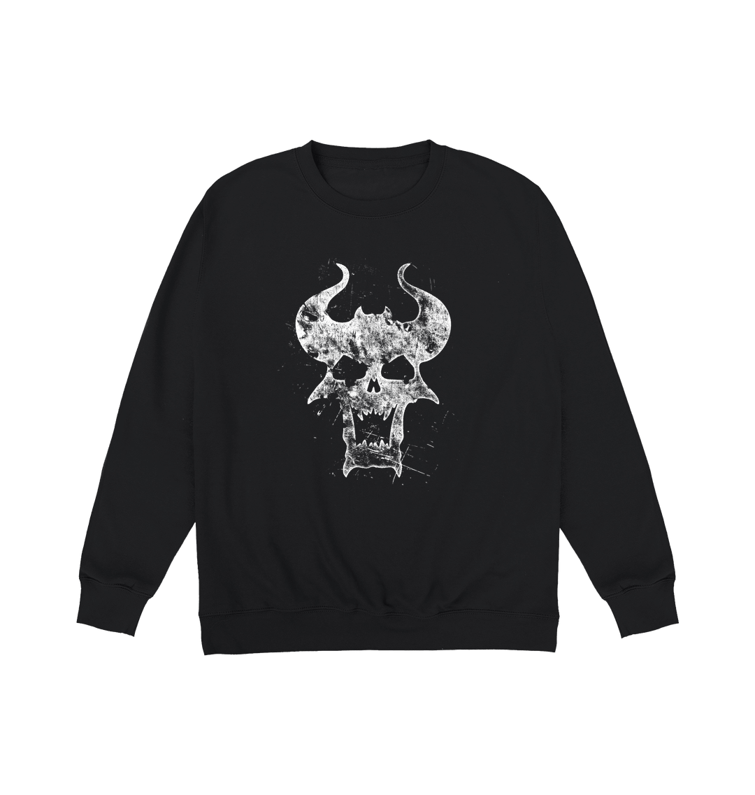 Deep Black Printed Sweater Front